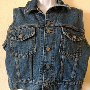 Calvin Klein Vintage Denim Vest Size L Blue